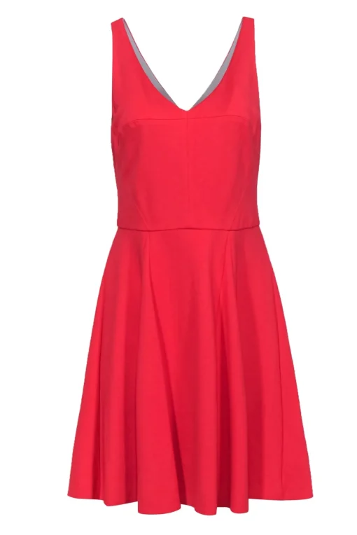ABS by Allen Schwartz - Coral Sleeveless Fit & Flare Dress Sz L