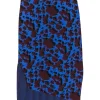 Acne Studios - Blue & Maroon "Jana" Striped & Floral Ribbed Knit Skirt Sz XS