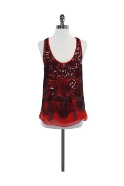 ADAM by Adam Lippes - Red Print Silk Tank Sz 2