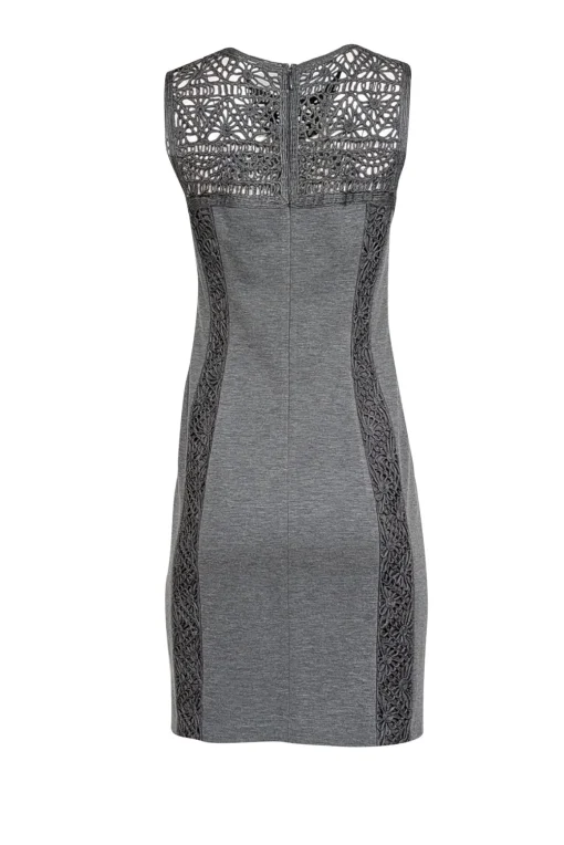 Adam Lippes - Light Grey Floral Eyelet Sleeveless Dress Sz 6