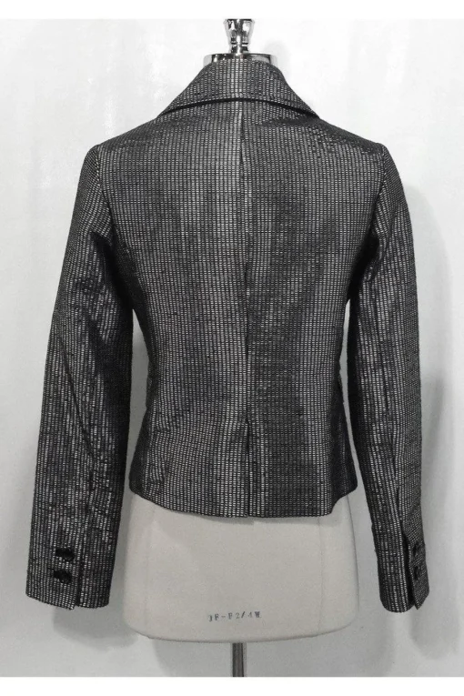 Adam Lippes - Shiny Silver Embellished Blazer Sz S
