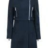 Adolfo Dominguez - Navy Moto Zip Detail Coat Sz 4