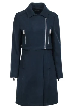 Adolfo Dominguez - Navy Moto Zip Detail Coat Sz 4