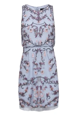 Adrianna Papell - Light Blue Beaded Sleeveless Dress Sz 12P