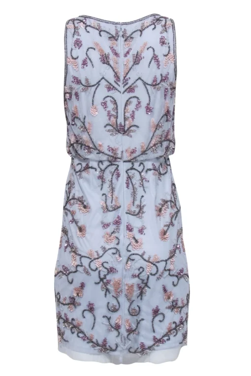 Adrianna Papell - Light Blue Beaded Sleeveless Dress Sz 12P