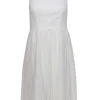 Adrianna Papell - White Embroidered Textured Overlay Dress Sz 4