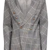 Adroit - Grey & Cream Plaid Double Breasted Blazer Sz 2
