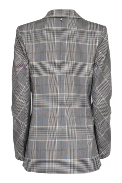 Adroit - Grey & Cream Plaid Double Breasted Blazer Sz 2