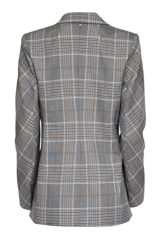 Adroit - Grey & Cream Plaid Double Breasted Blazer Sz 2