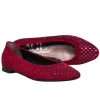 AGL - Dark Red Suede Flats w/ Grommets Sz 8