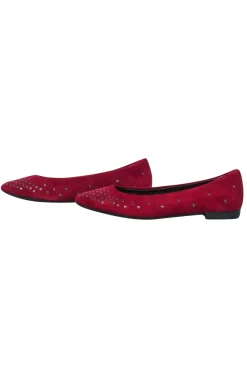 AGL - Dark Red Suede Flats w/ Grommets Sz 8