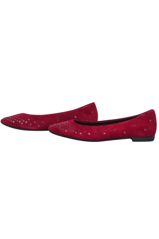 AGL - Dark Red Suede Flats w/ Grommets Sz 8