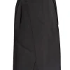 Akris - Black Wool Faux Wrap Maxi Skirt Sz 6