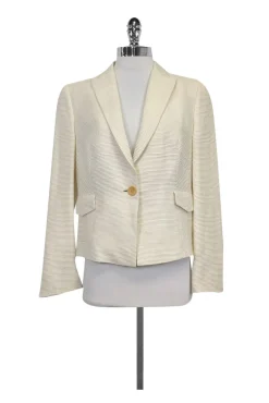 Akris - Cream Ribbed Blazer Sz 10
