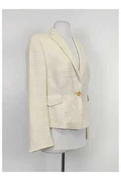 Akris - Cream Ribbed Blazer Sz 10