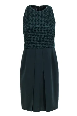 Akris - Emerald Woven Top Sleeveless Wool Dress Sz 8