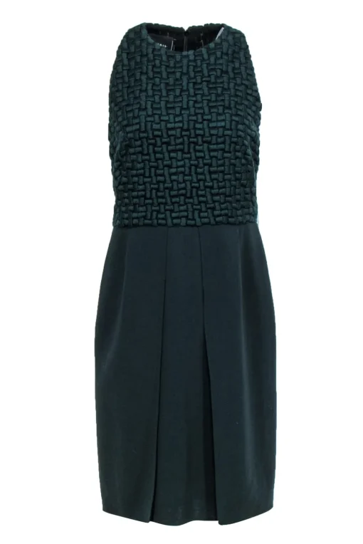 Akris - Emerald Woven Top Sleeveless Wool Dress Sz 8