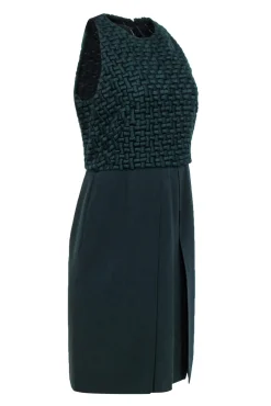 Akris - Emerald Woven Top Sleeveless Wool Dress Sz 8