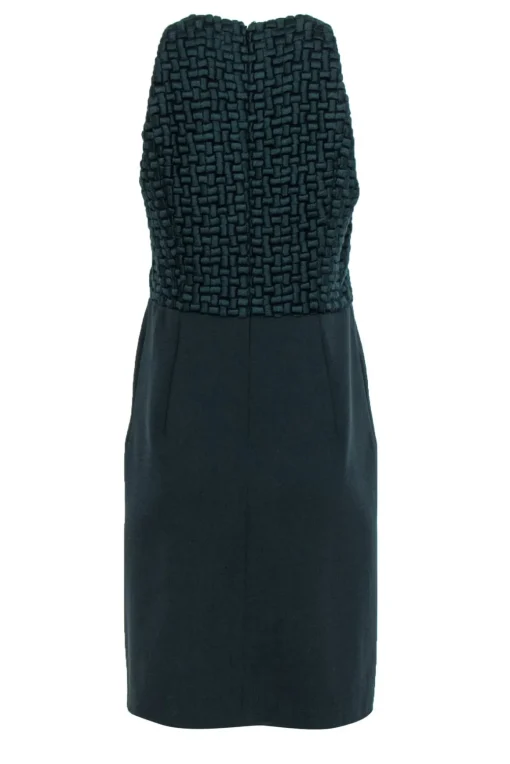 Akris - Emerald Woven Top Sleeveless Wool Dress Sz 8