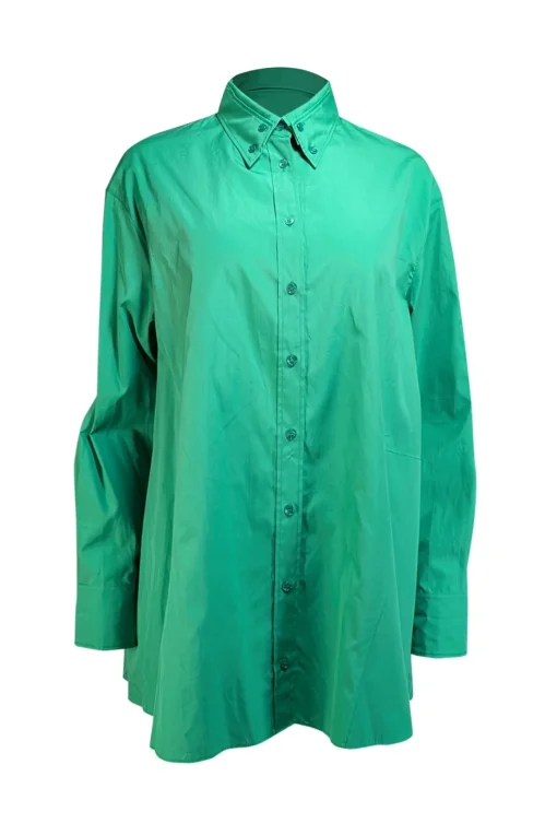 Akris - Green Cotton Button Up Shirt Sz 8