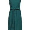 Akris - Hunter Green Sleeveless Snap Front Shirtdress w/ Belt Sz 4