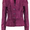 Akris - Plum Suede Latch Closure Jacket Sz 6