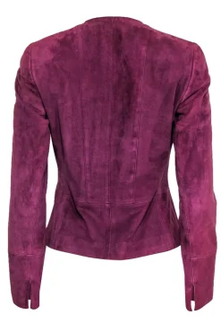 Akris - Plum Suede Latch Closure Jacket Sz 6