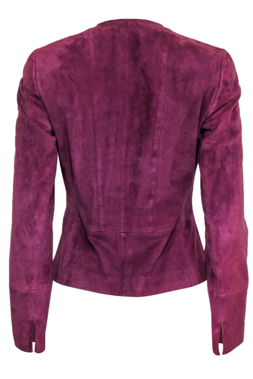 Akris - Plum Suede Latch Closure Jacket Sz 6