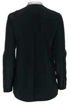 Akris Punto - Black, Blue, & White Colorblock Silk Blouse Sz 6