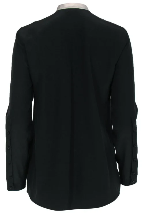 Akris Punto - Black, Blue, & White Colorblock Silk Blouse Sz 6