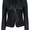 Akris Punto - Black Metallic Printed Open Blazer Sz 6