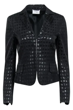 Akris Punto - Black Metallic Printed Open Blazer Sz 6
