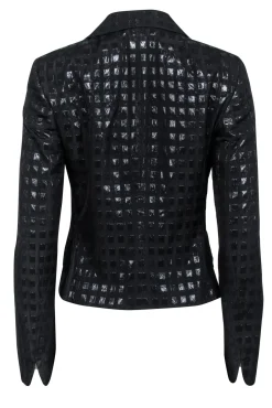 Akris Punto - Black Metallic Printed Open Blazer Sz 6