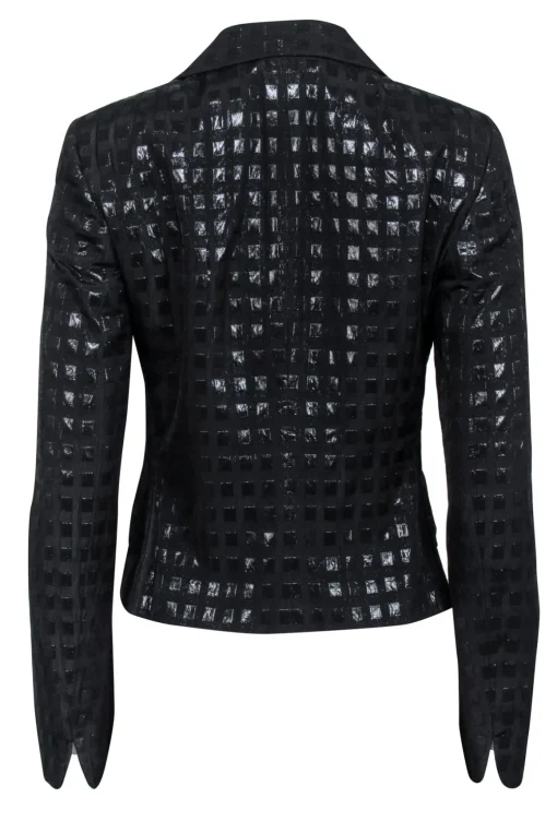 Akris Punto - Black Metallic Printed Open Blazer Sz 6