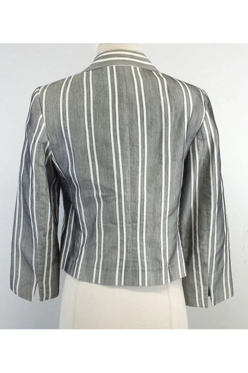 Akris Punto - Grey & White Striped Blazer Sz 6