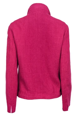 Akris Punto - Hot Pink Linen Zip-Up Jacket Sz S