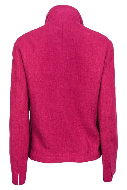 Akris Punto - Hot Pink Linen Zip-Up Jacket Sz S