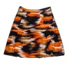 Akris Punto - Orange & Black Pleated Skirt Sz 6