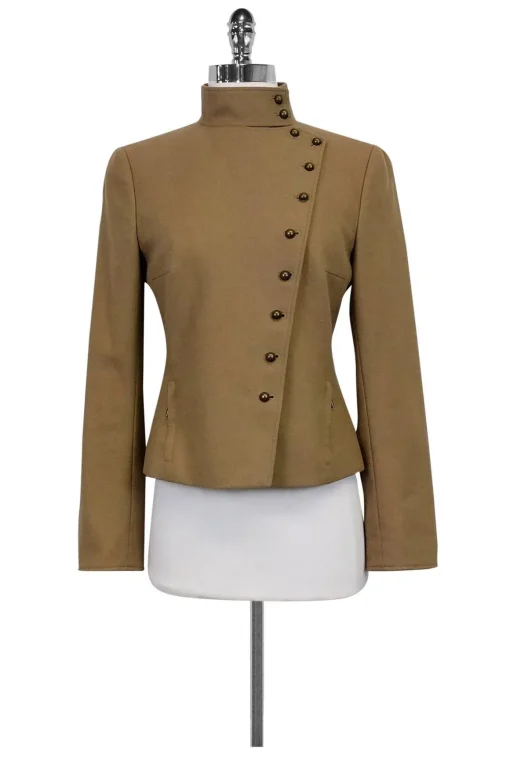 Akris Punto - Tan Stand Up Collar Blazer Sz 6