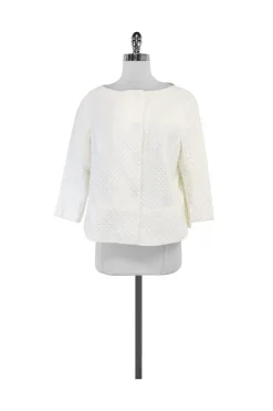 Akris Punto - White Cotton Blend Jacket Sz L