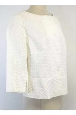 Akris Punto - White Cotton Blend Jacket Sz L