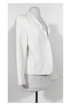 Akris Punto - White Hook & Eye Closure Blazer Sz 10