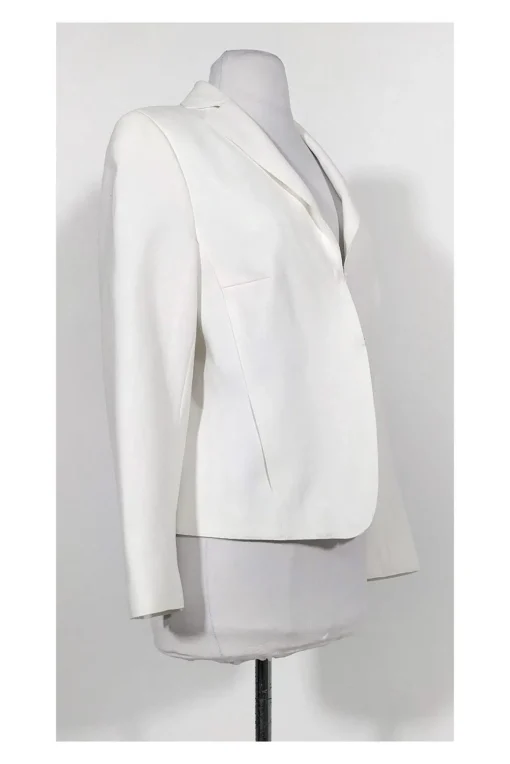 Akris Punto - White Hook & Eye Closure Blazer Sz 10
