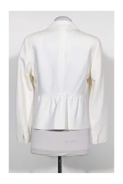 Akris Punto - White Hook & Eye Closure Blazer Sz 10