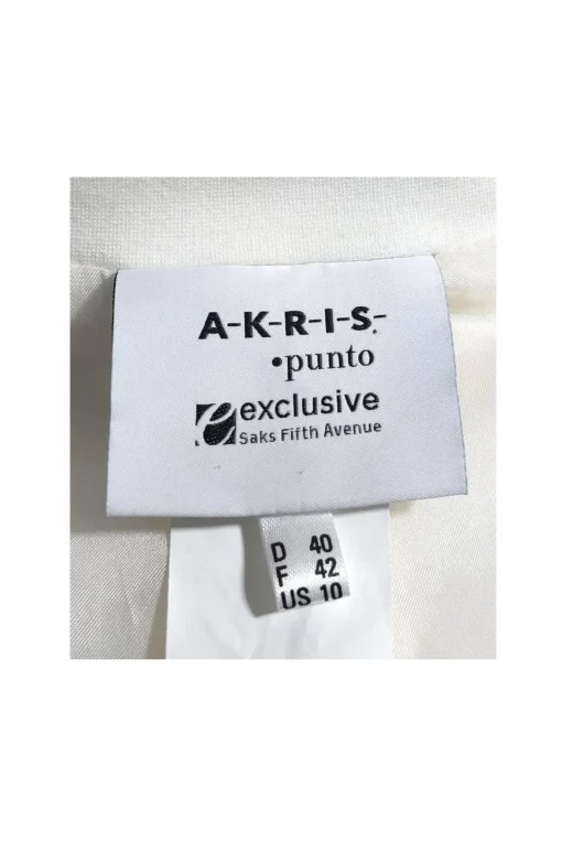 Akris Punto - White Hook & Eye Closure Blazer Sz 10