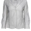 Akris Punto - White Striped Two Button Blazer Sz 4