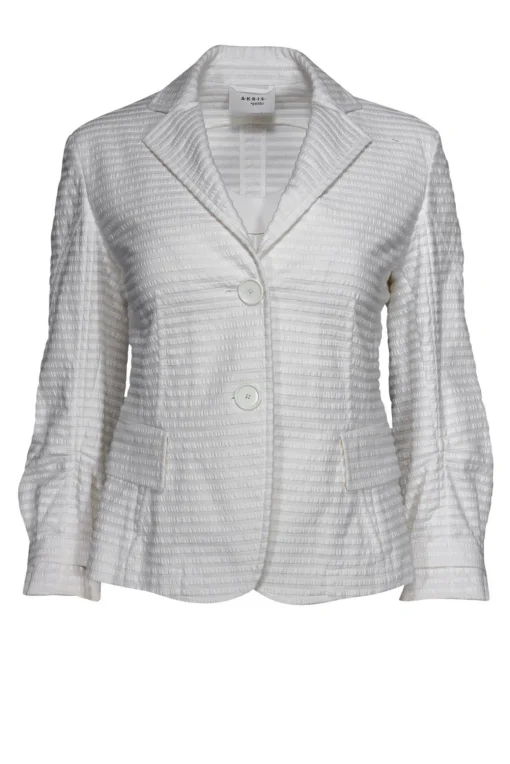 Akris Punto - White Striped Two Button Blazer Sz 4