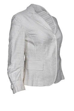 Akris Punto - White Striped Two Button Blazer Sz 4