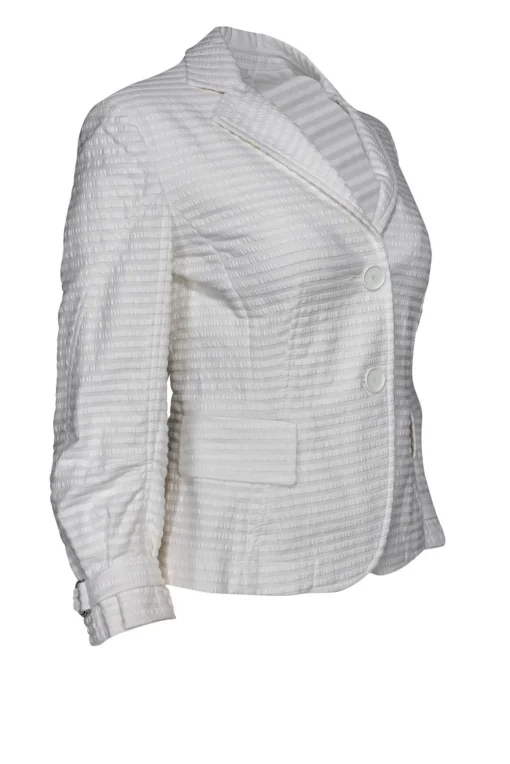 Akris Punto - White Striped Two Button Blazer Sz 4