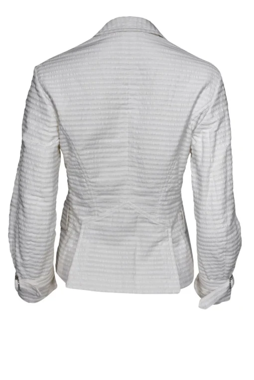 Akris Punto - White Striped Two Button Blazer Sz 4
